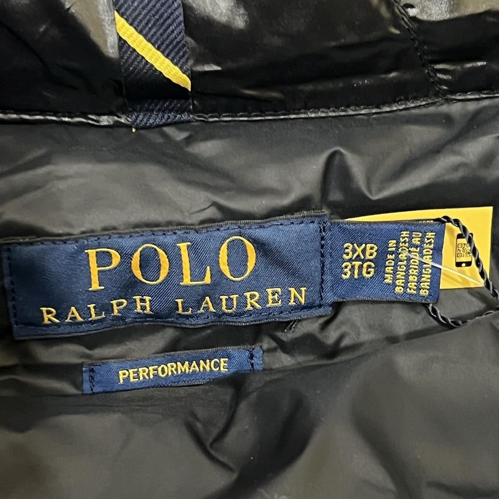 Polo Ralph Lauren Performance Full Zip Puffer Jacket Black Logo Mens 3XB New - Picture 2 of 15